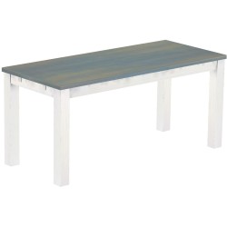 Esstisch 170x73 Rio Classico Taubengrau Weiss massiver Pinien Holztisch - vorgerichtet für Ansteckplatten - Tisch ausziehbar
