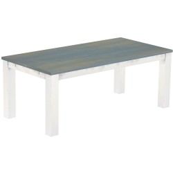Esstisch 200x100 Rio Classico Taubengrau Weiss massiver Pinien Holztisch - vorgerichtet für Ansteckplatten - Tisch ausziehbar