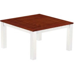 Esstisch 140x140 Rio Classico Mahagoni Weiss massiver Pinien Holztisch - Tischplatte mit Sperrholzeinlage