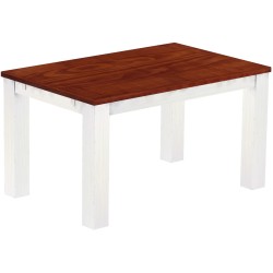 Esstisch 140x90 Rio Classico Mahagoni Weiss massiver Pinien Holztisch - vorgerichtet für Ansteckplatten - Tisch ausziehbar