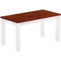 Esstisch 150x73 Rio Classico Mahagoni Weiss massiver Pinien Holztisch - vorgerichtet für Ansteckplatten - Tisch ausziehbar
