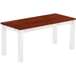 Esstisch 170x73 Rio Classico Mahagoni Weiss massiver Pinien Holztisch - vorgerichtet für Ansteckplatten - Tisch ausziehbar