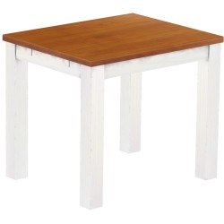 Esstisch 90x73 Rio Classico Kirschbaum Weiss massiver Pinien Holztisch - vorgerichtet für Ansteckplatten - Tisch ausziehbar