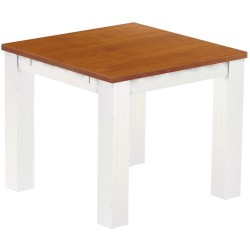 Esstisch 90x90 Rio Classico Kirschbaum Weiss massiver Pinien Holztisch - vorgerichtet für Ansteckplatten - Tisch ausziehbar