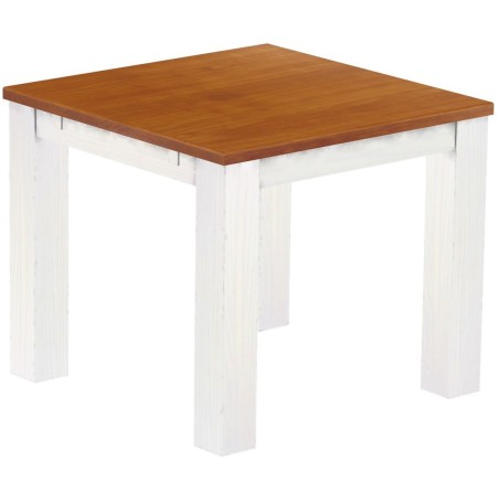 Esstisch 90x90 Rio Classico Kirschbaum Weiss massiver Pinien Holztisch - vorgerichtet für Ansteckplatten - Tisch ausziehbar