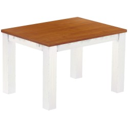 Esstisch 120x90 Rio Classico Kirschbaum Weiss massiver Pinien Holztisch - vorgerichtet für Ansteckplatten - Tisch ausziehbar