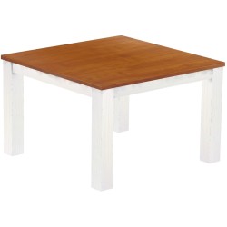 Esstisch 120x120 Rio Classico Kirschbaum Weiss massiver Pinien Holztisch - vorgerichtet für Ansteckplatten - Tisch ausziehbar