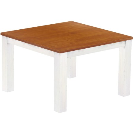 Esstisch 120x120 Rio Classico Kirschbaum Weiss massiver Pinien Holztisch - vorgerichtet für Ansteckplatten - Tisch ausziehbar