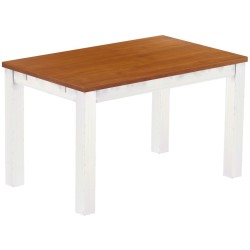Esstisch 130x80 Rio Classico Kirschbaum Weiss massiver Pinien Holztisch - vorgerichtet für Ansteckplatten - Tisch ausziehbar