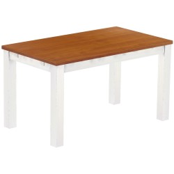 Esstisch 140x80 Rio Classico Kirschbaum Weiss massiver Pinien Holztisch - vorgerichtet für Ansteckplatten - Tisch ausziehbar