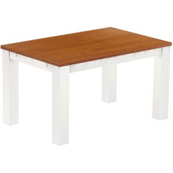 Esstisch 140x90 Rio Classico Kirschbaum Weiss massiver Pinien Holztisch - vorgerichtet für Ansteckplatten - Tisch ausziehbar