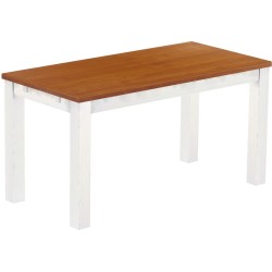 Esstisch 150x73 Rio Classico Kirschbaum Weiss massiver Pinien Holztisch - vorgerichtet für Ansteckplatten - Tisch ausziehbar