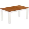 Esstisch 160x90 Rio Classico Kirschbaum Weiss massiver Pinien Holztisch - vorgerichtet für Ansteckplatten - Tisch ausziehbar