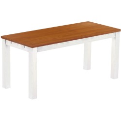 Esstisch 170x73 Rio Classico Kirschbaum Weiss massiver Pinien Holztisch - vorgerichtet für Ansteckplatten - Tisch ausziehbar