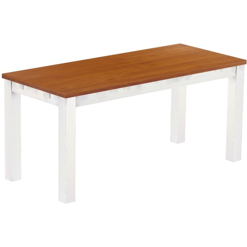 Esstisch 170x73 Rio Classico Kirschbaum Weiss massiver Pinien Holztisch - vorgerichtet für Ansteckplatten - Tisch ausziehbar