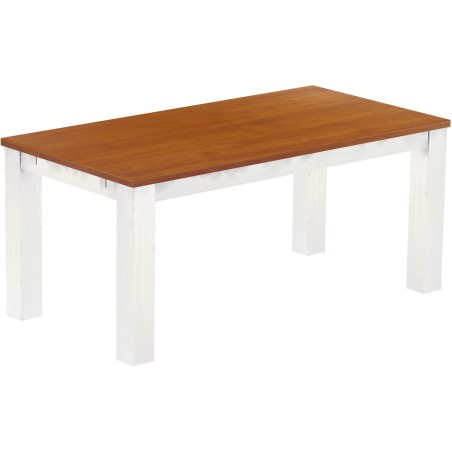 Esstisch 180x90 Rio Classico Kirschbaum Weiss massiver Pinien Holztisch - vorgerichtet für Ansteckplatten - Tisch ausziehbar