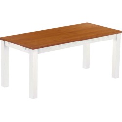 Esstisch 180x80 Rio Classico Kirschbaum Weiss massiver Pinien Holztisch - vorgerichtet für Ansteckplatten - Tisch ausziehbar