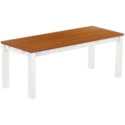 Esstisch 200x80 Rio Classico Kirschbaum Weiss massiver Pinien Holztisch - vorgerichtet für Ansteckplatten - Tisch ausziehbar