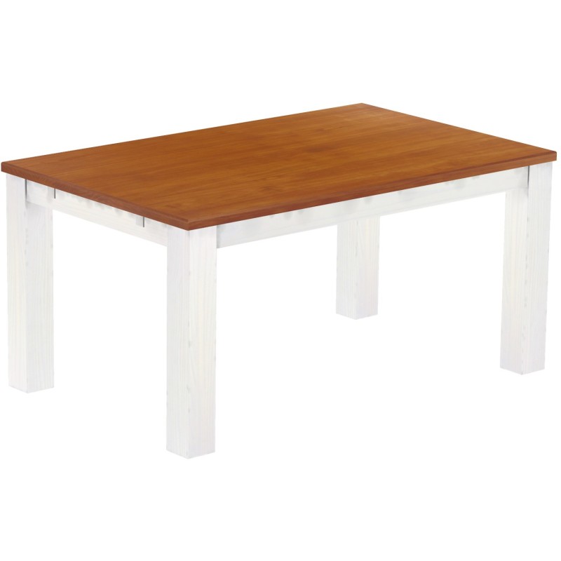 Esstisch 160x100 Rio Classico Kirschbaum Weiss massiver Pinien Holztisch - vorgerichtet für Ansteckplatten - Tisch ausziehbar