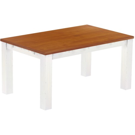 Esstisch 160x100 Rio Classico Kirschbaum Weiss massiver Pinien Holztisch - vorgerichtet für Ansteckplatten - Tisch ausziehbar