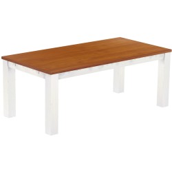 Esstisch 200x100 Rio Classico Kirschbaum Weiss massiver Pinien Holztisch - vorgerichtet für Ansteckplatten - Tisch ausziehbar