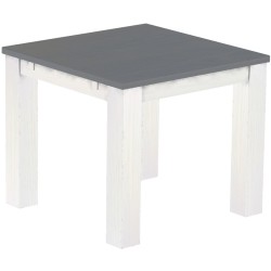 Esstisch 90x90 Rio Classico Seidengrau Weiss massiver Pinien Holztisch - vorgerichtet für Ansteckplatten - Tisch ausziehbar