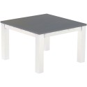 Esstisch 120x120 Rio Classico Seidengrau Weiss massiver Pinien Holztisch - vorgerichtet für Ansteckplatten - Tisch ausziehbar