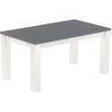 Esstisch 160x90 Rio Classico Seidengrau Weiss massiver Pinien Holztisch - vorgerichtet für Ansteckplatten - Tisch ausziehbar