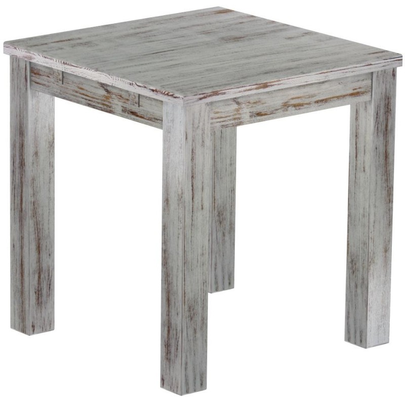 Esstisch 73x73 Rio Classico Shabby Eiche massiver Pinien Holztisch - vorgerichtet für Ansteckplatten - Tisch ausziehbar