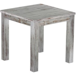Esstisch 80x80 Rio Classico Shabby Eiche massiver Pinien Holztisch - vorgerichtet für Ansteckplatten - Tisch ausziehbar