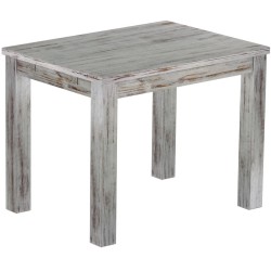 Esstisch 100x73 Rio Classico Shabby Eiche massiver Pinien Holztisch - vorgerichtet für Ansteckplatten - Tisch ausziehbar