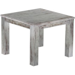 Esstisch 100x100 Rio Classico Shabby Eiche massiver Pinien Holztisch - vorgerichtet für Ansteckplatten - Tisch ausziehbar