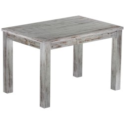 Esstisch 120x80 Rio Classico Shabby Eiche massiver Pinien Holztisch - vorgerichtet für Ansteckplatten - Tisch ausziehbar