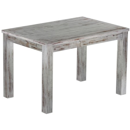 Esstisch 120x80 Rio Classico Shabby Eiche massiver Pinien Holztisch - vorgerichtet für Ansteckplatten - Tisch ausziehbar