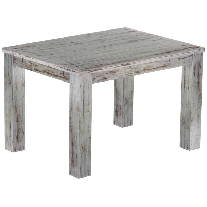 Esstisch 120x90 Rio Classico Shabby Eiche massiver Pinien Holztisch - vorgerichtet für Ansteckplatten - Tisch ausziehbar