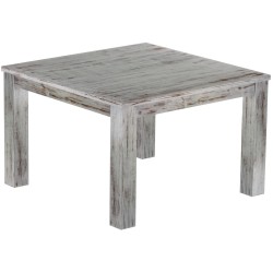 Esstisch 120x120 Rio Classico Shabby Eiche massiver Pinien Holztisch - vorgerichtet für Ansteckplatten - Tisch ausziehbar