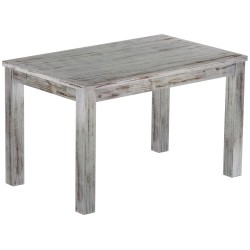 Esstisch 130x80 Rio Classico Shabby Eiche massiver Pinien Holztisch - vorgerichtet für Ansteckplatten - Tisch ausziehbar