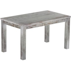 Esstisch 140x80 Rio Classico Shabby Eiche massiver Pinien Holztisch - vorgerichtet für Ansteckplatten - Tisch ausziehbar