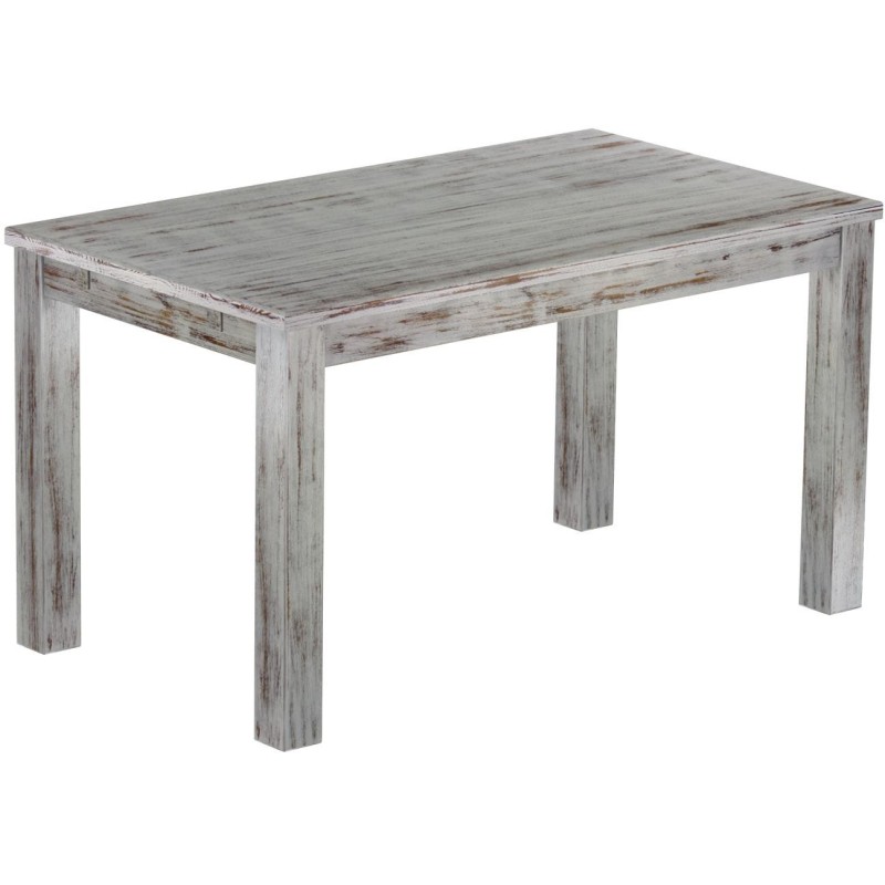 Esstisch 140x80 Rio Classico Shabby Eiche massiver Pinien Holztisch - vorgerichtet für Ansteckplatten - Tisch ausziehbar