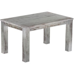 Esstisch 140x90 Rio Classico Shabby Eiche massiver Pinien Holztisch - vorgerichtet für Ansteckplatten - Tisch ausziehbar