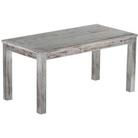 Esstisch 160x80 Rio Classico Shabby Eiche massiver Pinien Holztisch - vorgerichtet für Ansteckplatten - Tisch ausziehbar