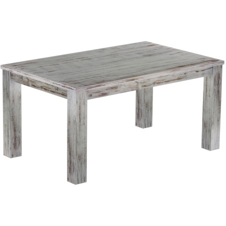 Esstisch 160x100 Rio Classico Shabby Eiche massiver Pinien Holztisch - vorgerichtet für Ansteckplatten - Tisch ausziehbar