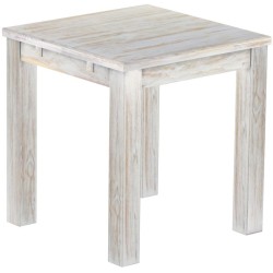 Esstisch 73x73 Rio Classico Shabby Brasil massiver Pinien Holztisch - vorgerichtet für Ansteckplatten - Tisch ausziehbar
