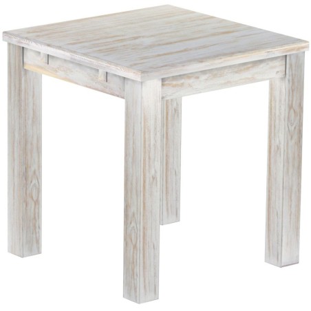 Esstisch 73x73 Rio Classico Shabby Brasil massiver Pinien Holztisch - vorgerichtet für Ansteckplatten - Tisch ausziehbar