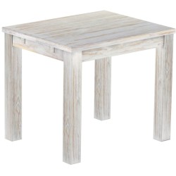 Esstisch 90x73 Rio Classico Shabby Brasil massiver Pinien Holztisch - vorgerichtet für Ansteckplatten - Tisch ausziehbar