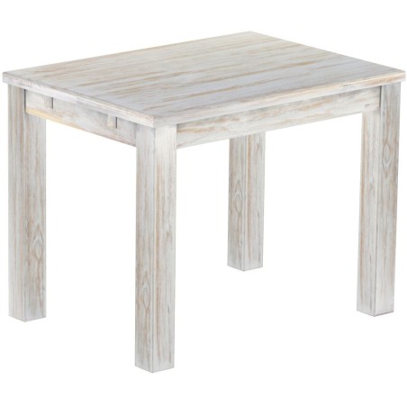 Esstisch 100x73 Rio Classico Shabby Brasil massiver Pinien Holztisch - vorgerichtet für Ansteckplatten - Tisch ausziehbar