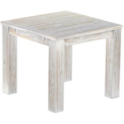 Esstisch 90x90 Rio Classico Shabby Brasil massiver Pinien Holztisch - vorgerichtet für Ansteckplatten - Tisch ausziehbar