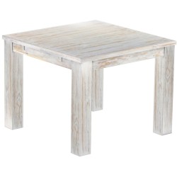Esstisch 100x100 Rio Classico Shabby Brasil massiver Pinien Holztisch - vorgerichtet für Ansteckplatten - Tisch ausziehbar