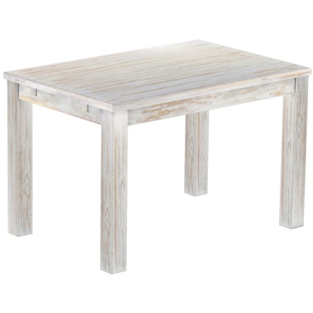 Esstisch 120x80 Rio Classico Shabby Brasil massiver Pinien Holztisch - vorgerichtet für Ansteckplatten - Tisch ausziehbar