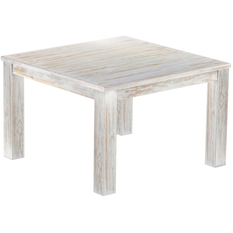 Esstisch 120x120 Rio Classico Shabby Brasil massiver Pinien Holztisch - vorgerichtet für Ansteckplatten - Tisch ausziehbar